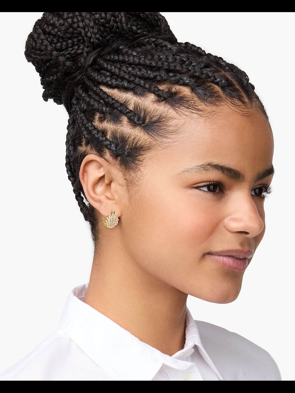 J.Crew Pearl Shell Huggie Earrings, Gold/ White - Picture 3 of 6